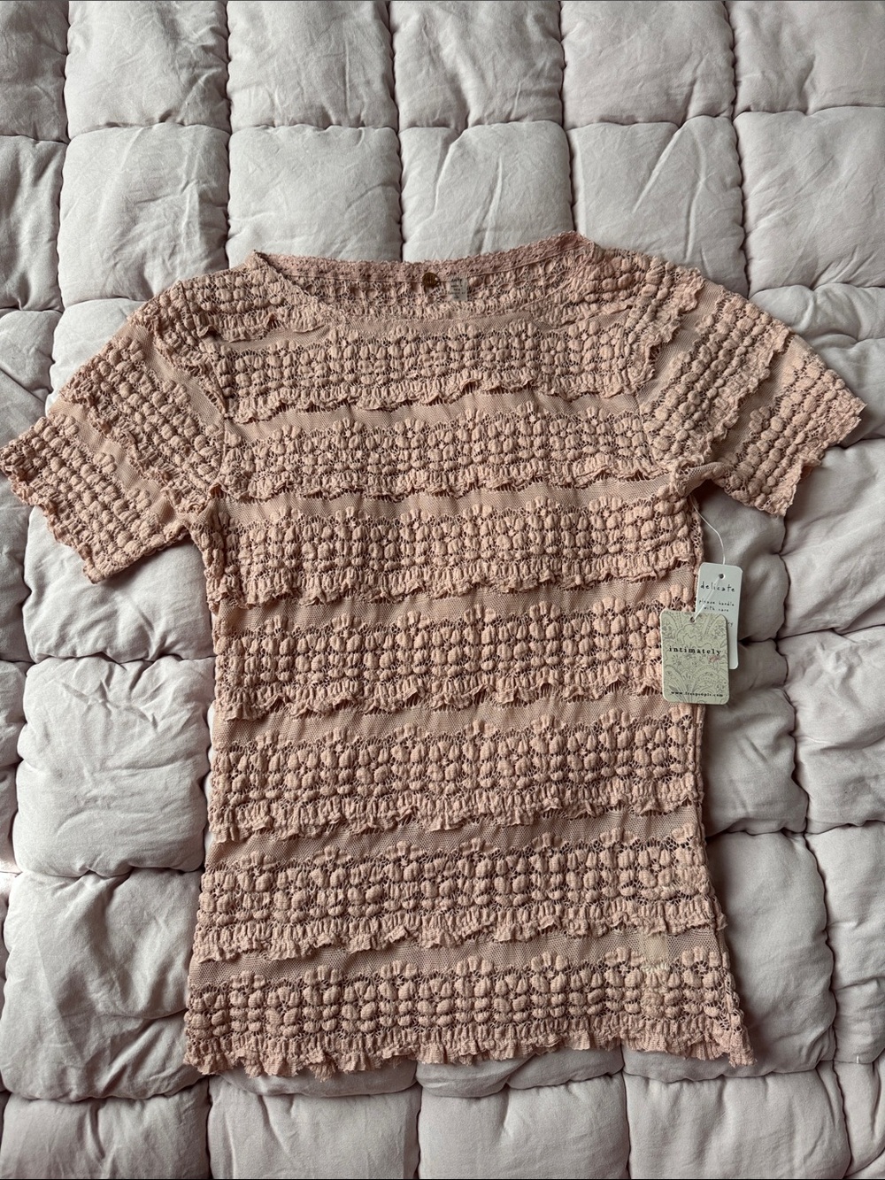 Free People - FP One Short-Sleeve Knit Tee in Dusty Blush size XS